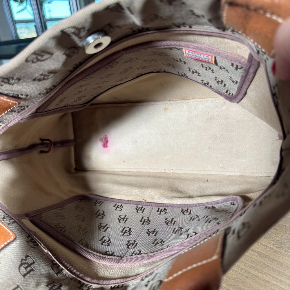 Dooney & Bourke Signature Monogram Tote Bag – Canvas & Leather - Picture 12 of 13